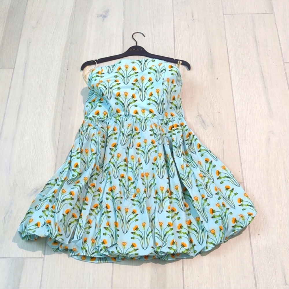 Agua by Agua Bendita Curandera Floral Print Strapless Dress